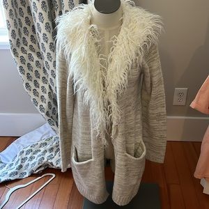 Show Me Your Mumu Roadie Sweater With Sherpa Trim